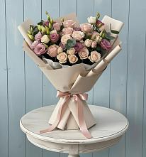 Букет цветов из:  Розы и Лизиантусы #REPLACE_PRED# Верхнебаканский