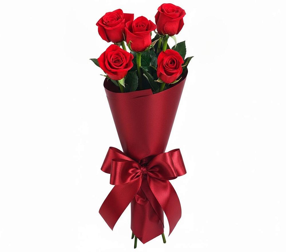 Букет 5 Красных роз Эдлесс Лав в Верхнебаканский