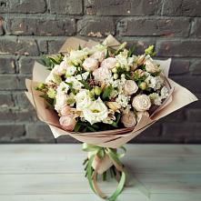 Букет цветов из:  Альстромерии, Розы и Хризантемы #REPLACE_PRED# Верхнебаканский