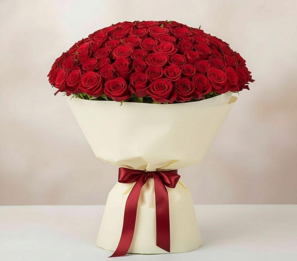 Букет 101 Красная роза Милано в Верхнебаканский