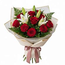 Букет цветов из:  Лилии и Розы в Верхнебаканский