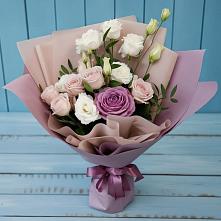 Букет цветов из:  Розы и Лизиантусы #REPLACE_PRED# Верхнебаканский
