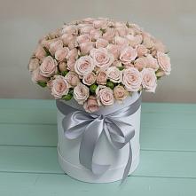 Цветочная композиция из Розы в шляпной коробке #REPLACE_PRED# Верхнебаканский