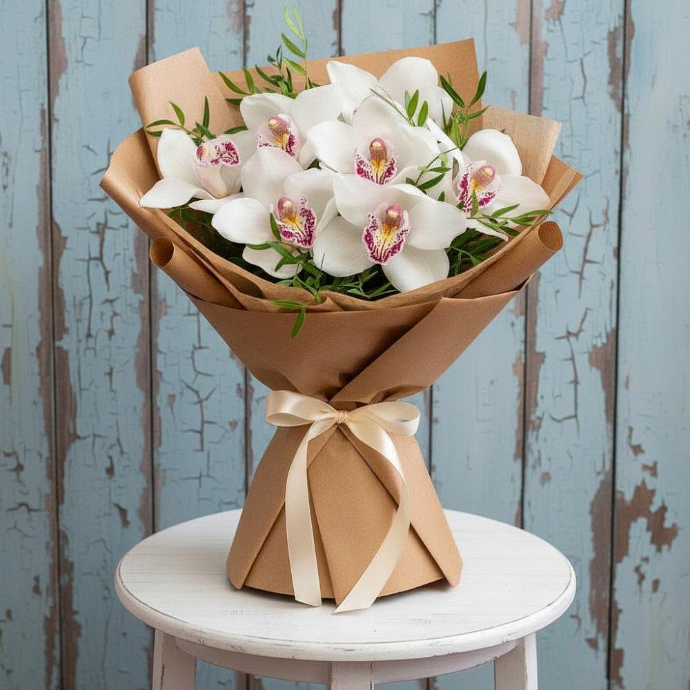 Букет цветов из: Орхидеи и Розы в Верхнебаканский
