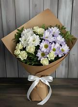 Букет цветов из:  Хризантемы и Розы в Верхнебаканский