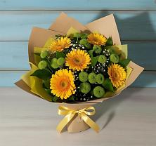 Букет цветов из:  Герберы и Хризантемы в Верхнебаканский
