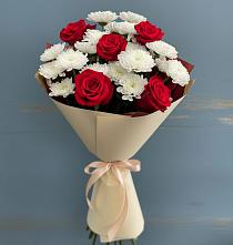 Букет цветов из:  Розы и Хризантемы в Верхнебаканский
