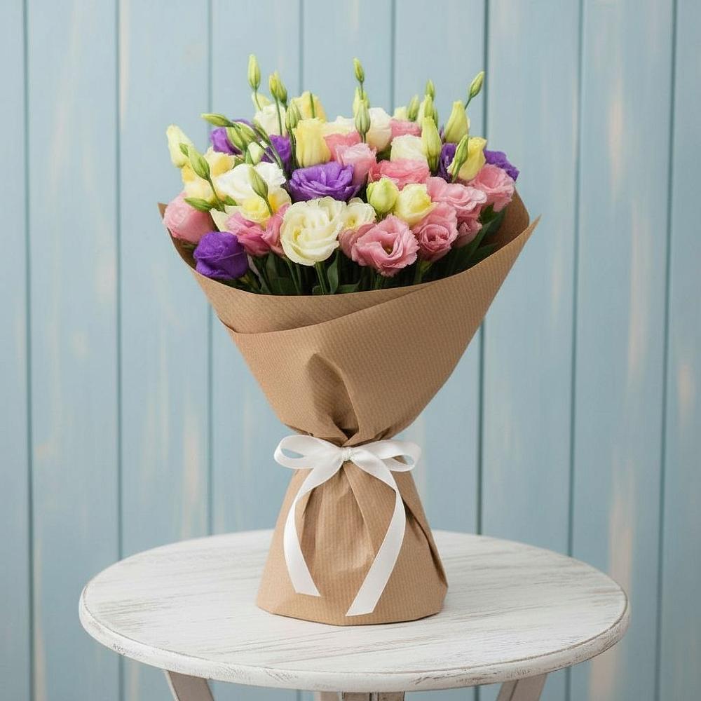 Букет цветов из: Лизиантусы в Верхнебаканский