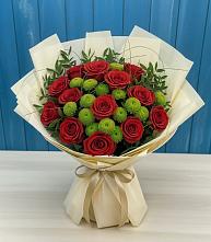 Букет цветов из:  Розы и Хризантемы в Верхнебаканский