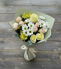 Букет цветов из:  Альстромерии, Розы и Хризантемы в Верхнебаканский