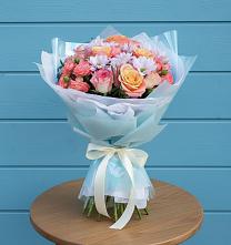 Букет цветов из:  Хризантемы и Розы #REPLACE_PRED# Верхнебаканский