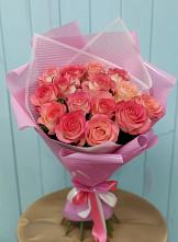 Букет 15 Розовых роз Равель в Верхнебаканский