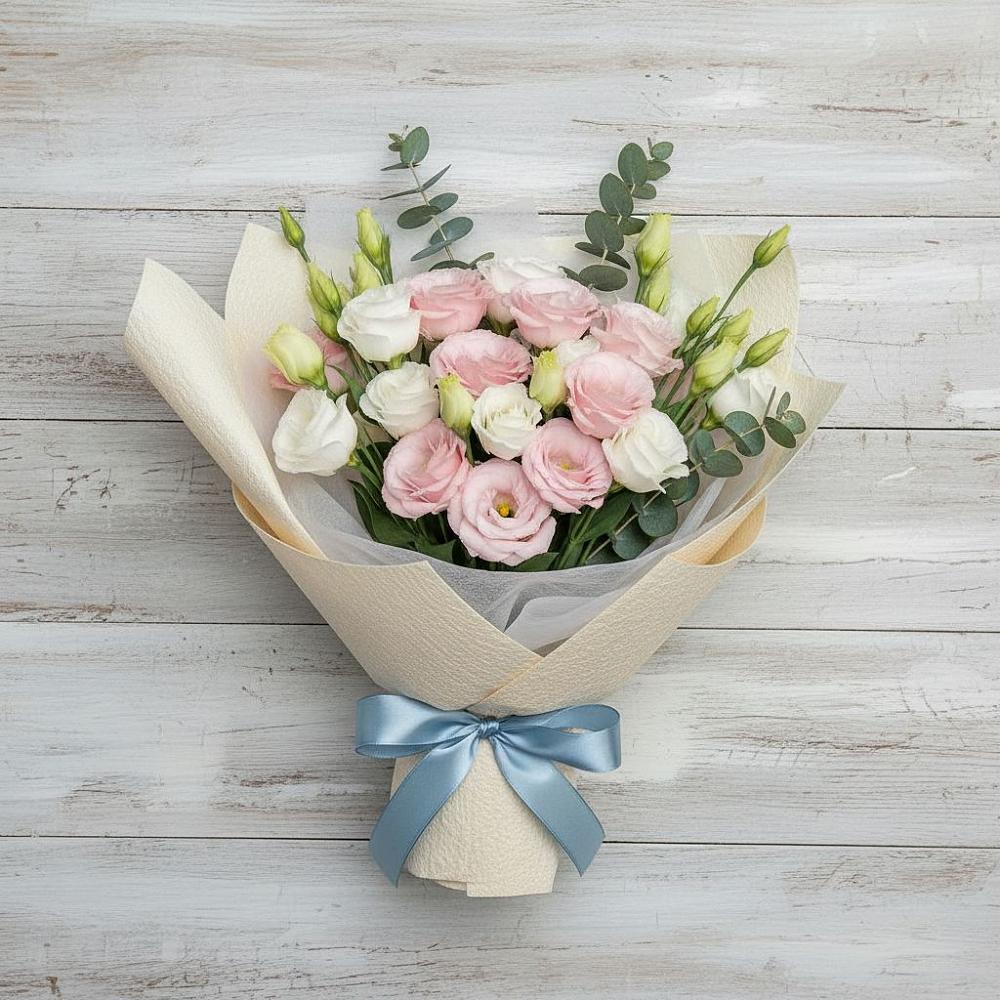 Букет цветов из: Лизиантусы в Верхнебаканский